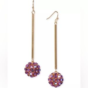 Bar And Crystal Drop Earrings